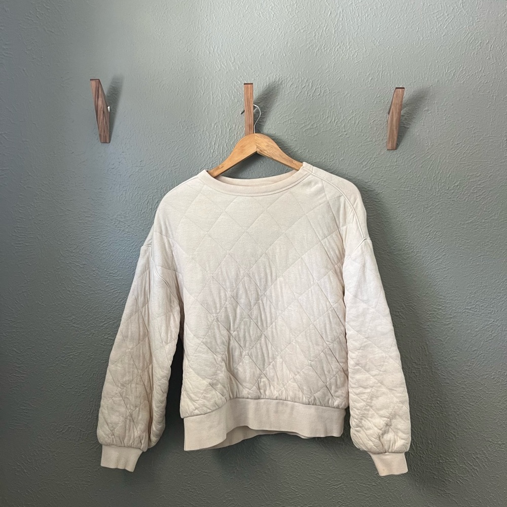 Target quilted white crewneck sweater